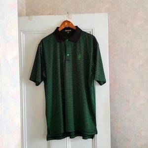 Peter Millar Green Stripe Polo Shirt - L